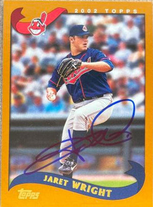 Jaret Wright Signed 2002 Topps Baseball Card - Cleveland Indians - PastPros