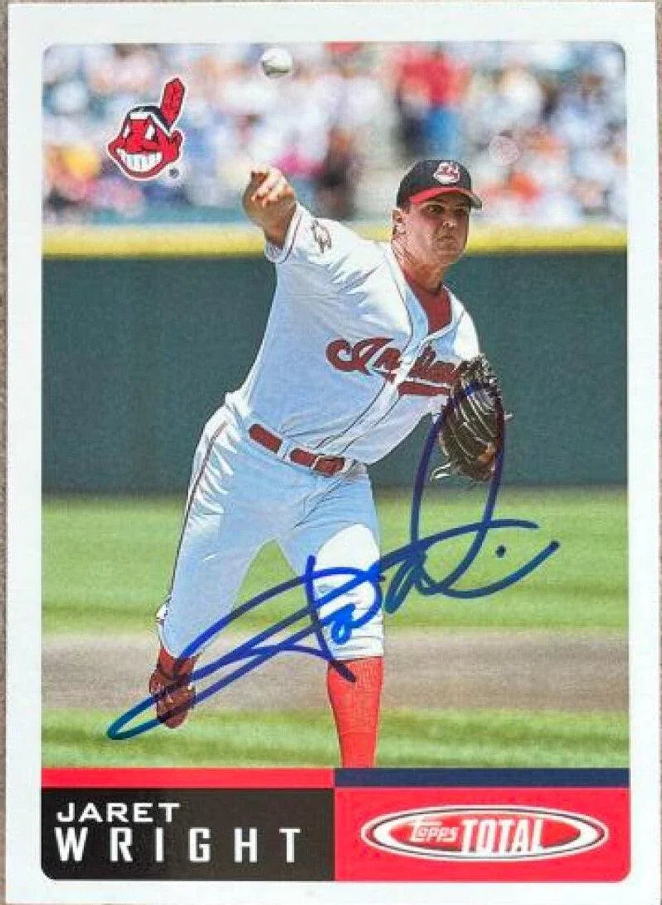 Jaret Wright Signed 2002 Topps Total Baseball Card - Cleveland Indians