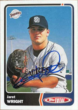 Jaret Wright Signed 2003 Topps Total Baseball Card - San Diego Padres - PastPros