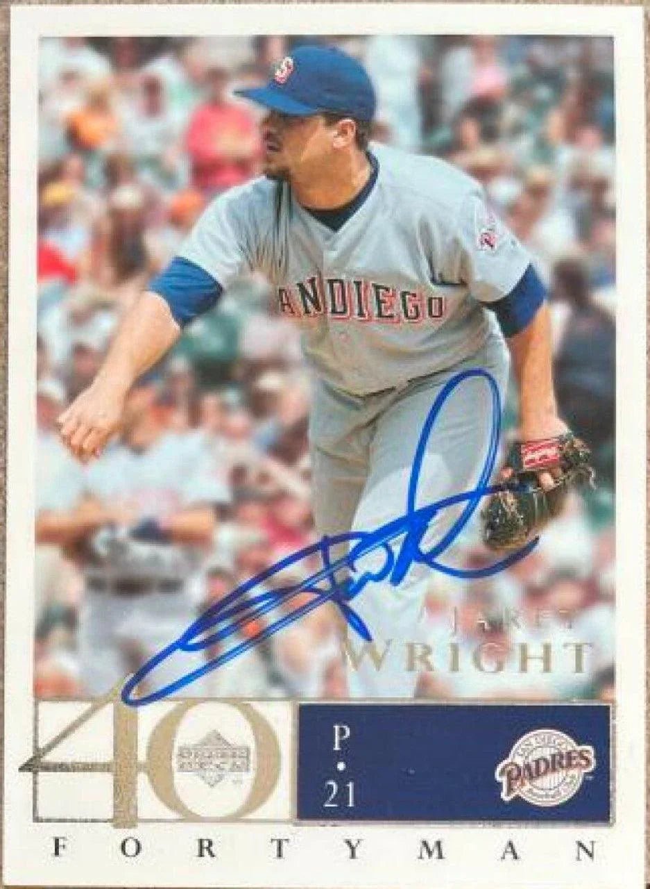 Jaret Wright Signed 2003 Upper Deck 40 Man Baseball Card - San Diego Padres
