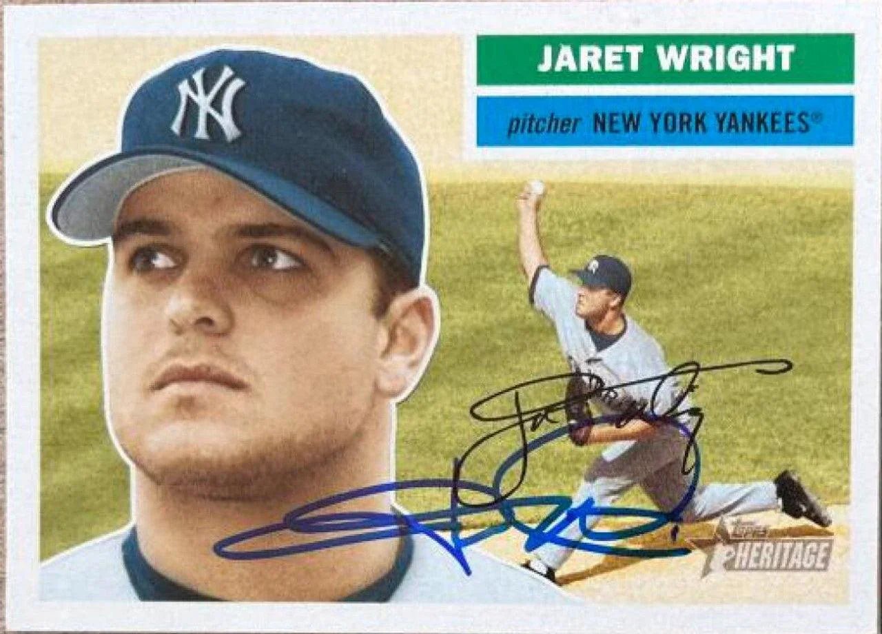 Jaret Wright Signed 2005 Topps Heritage Baseball Card - New York Yankees