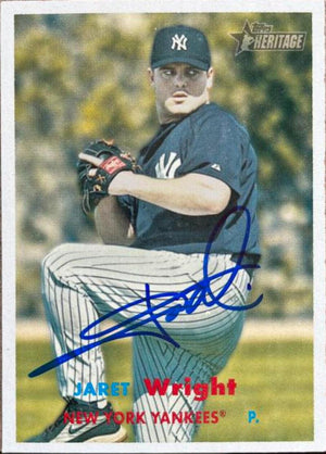 Jaret Wright Signed 2006 Topps Heritage Baseball Card - New York Yankees - PastPros