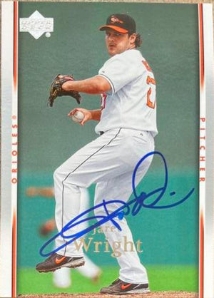 Jaret Wright Signed 2007 Upper Deck Baseball Card - Baltimore Orioles - PastPros
