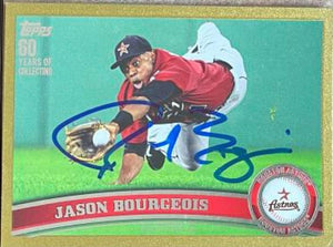 Jason Bourgeois Signed 2011 Topps Gold Update Baseball Card - Houston Astros - PastPros