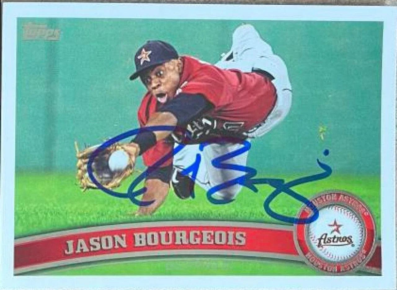 Jason Bourgeois Signed 2011 Topps Update Baseball Card - Houston Astros