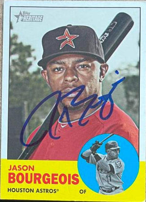 Jason Bourgeois Signed 2012 Topps Heritage Baseball Card - Houston Astros - PastPros