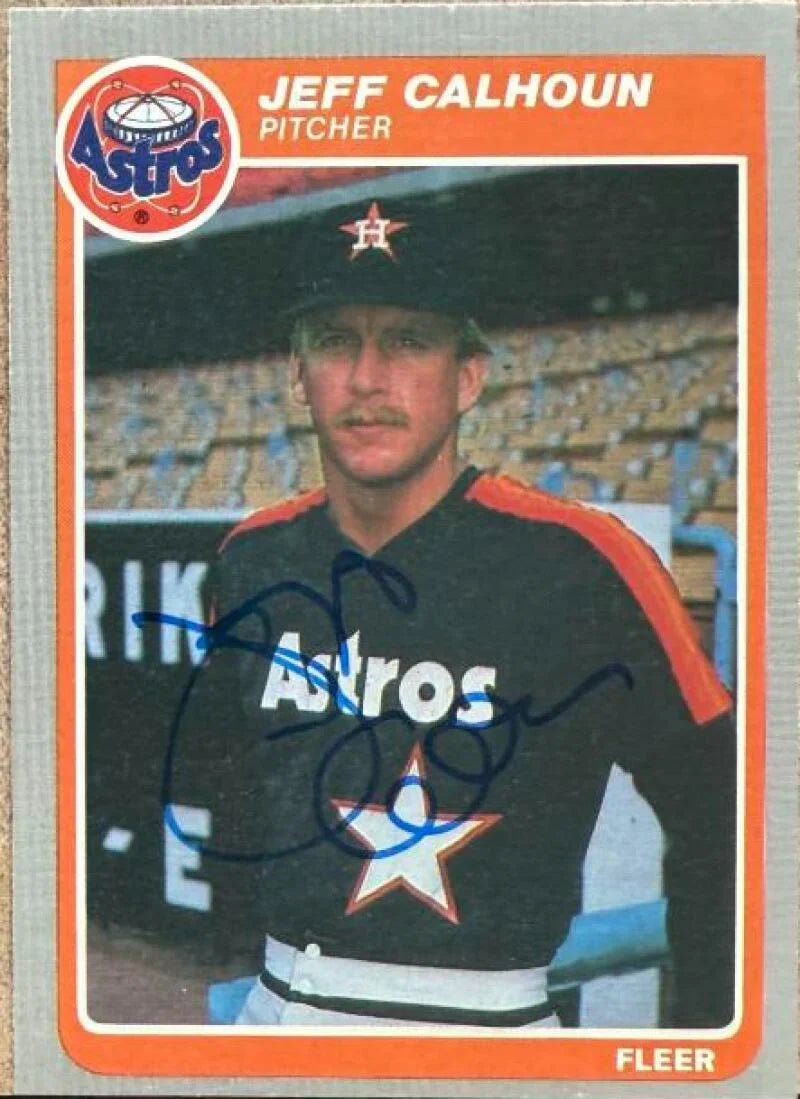 Jeff Calhoun Signed 1985 Fleer Update Baseball Card - Houston Astros #U-18 XRC