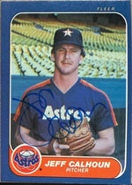 Jeff Calhoun Signed 1986 Fleer Baseball Card - Houston Astros #295 RC