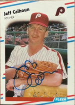 Jeff Calhoun Signed 1988 Fleer Baseball Card - Philadelphia Phillies #299