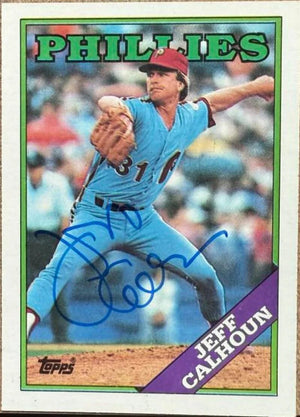 Jeff Calhoun Signed 1988 Topps Baseball Card - Philadelphia Phillies #38