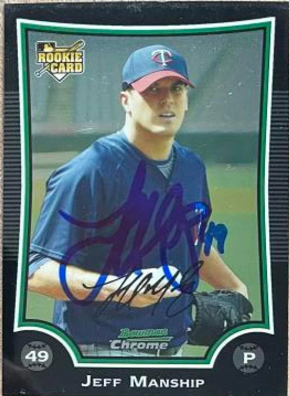 Jeff Manship Signed 2009 Bowman Chrome Draft Picks & Prospects Baseball Card - Minnesota Twins