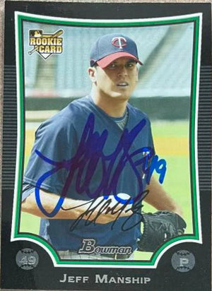 Jeff Manship Signed 2009 Bowman Draft Picks & Prospects Baseball Card - Minnesota Twins