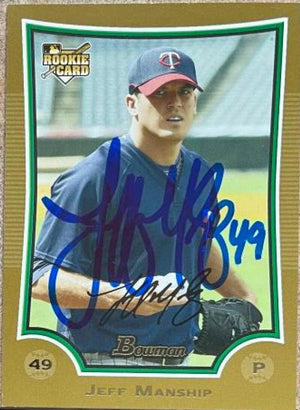 Jeff Manship Signed 2009 Bowman Gold Draft Picks & Prospects Baseball Card - Minnesota Twins