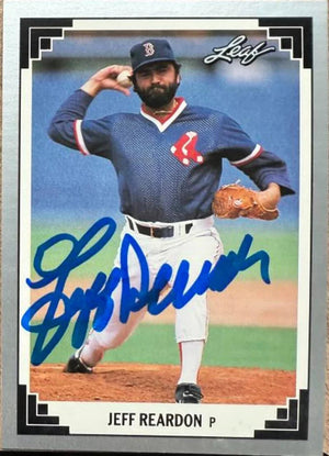 Jeff Reardon Signed 1991 Leaf Baseball Card - Boston Red Sox
