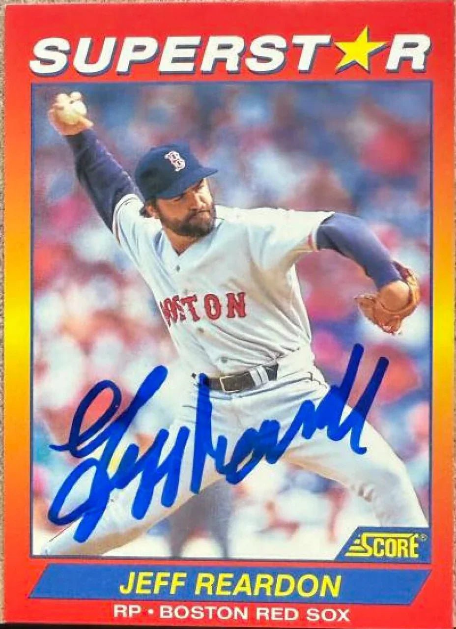 Jeff Reardon Signed 1992 Score 100 Superstars Baseball Card - Boston Red Sox
