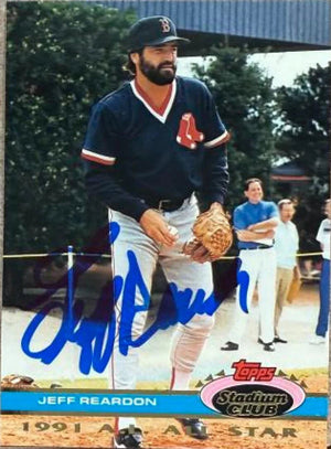 Jeff Reardon Signed 1992 Stadium Club Dome Baseball Card - Boston Red Sox