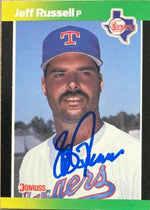 Jeff Russell Signed 1989 Donruss Baseball's Best Baseball Card - Texas Rangers