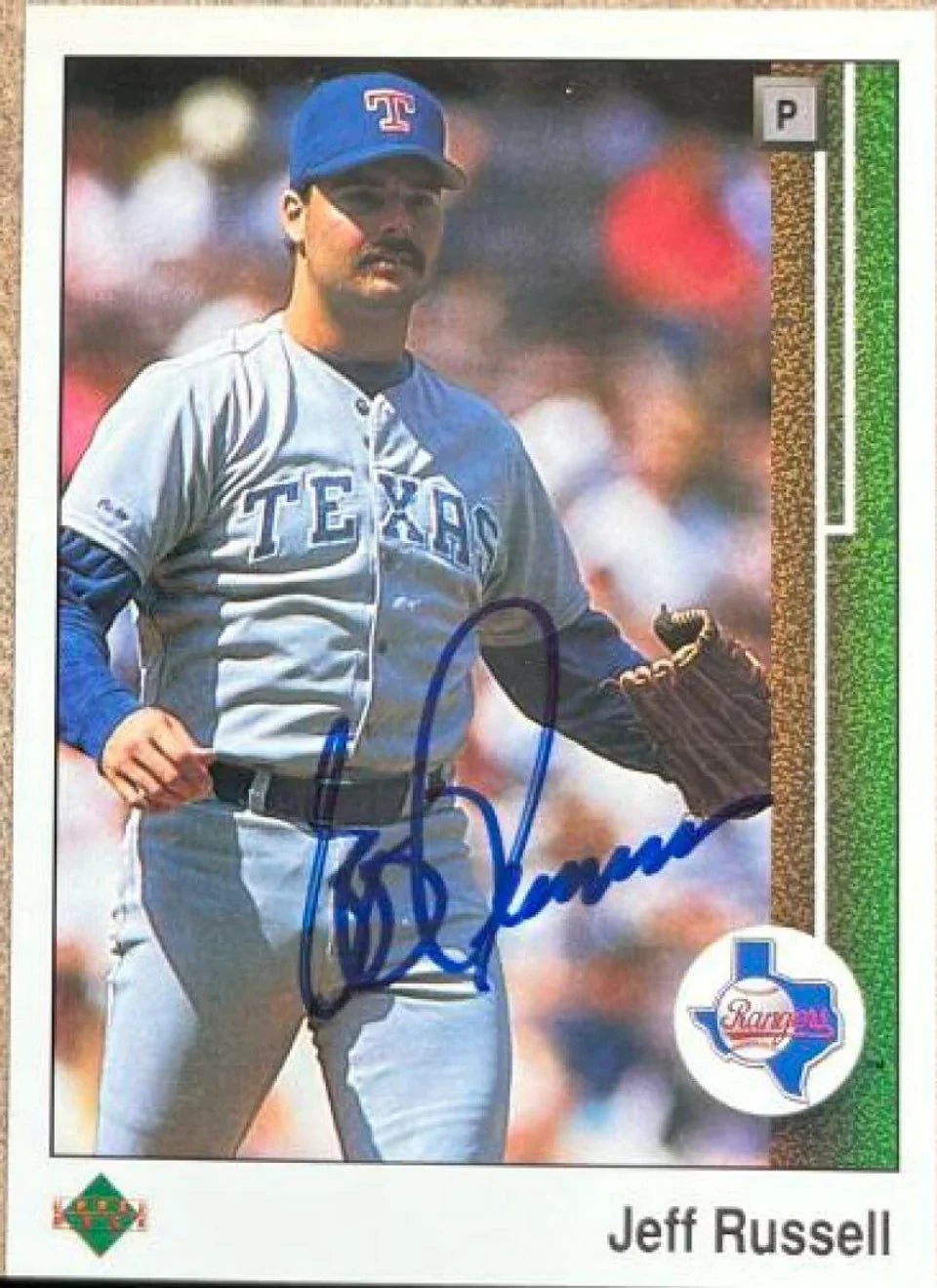 Jeff Russell Signed 1989 Upper Deck Baseball Card - Texas Rangers