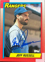 Jeff Russell Signed 1990 Topps Baseball Card - Texas Rangers