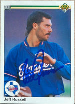 Jeff Russell Signed 1990 Upper Deck Baseball Card - Texas Rangers