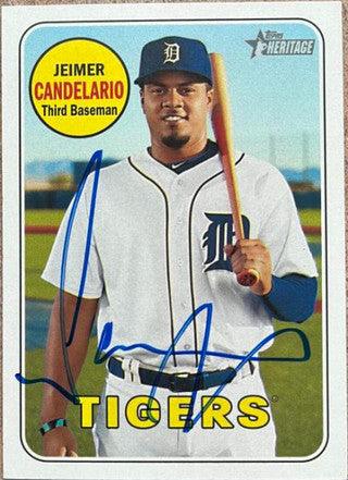 Jeimer Candelario Signed 2015 Topps Heritage Baseball Card - Detroit Tigers - PastPros