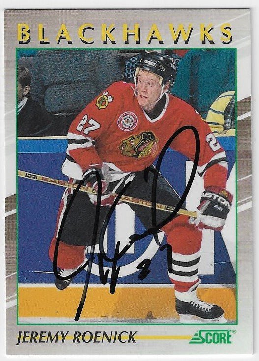 Jeremy Roenick Signed 1991-92 Score Young Superstar Hockey Card - Chicago Blackhawks