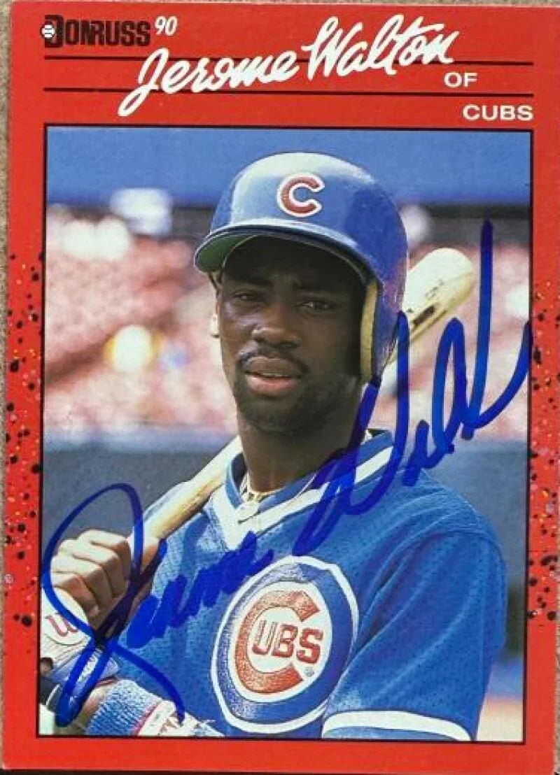 Jerome Walton Signed 1990 Donruss Baseball Card - Chicago Cubs #285