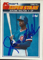 Jerome Walton Signed 1990 Topps Kmart Super Stars Baseball Card - Chicago Cubs #7