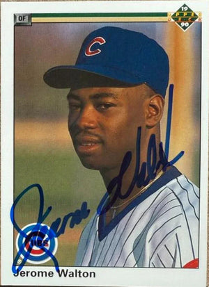 Jerome Walton Signed 1990 Upper Deck Baseball Card - Chicago Cubs #345