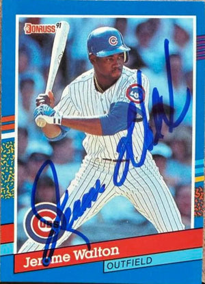 Jerome Walton Signed 1991 Donruss Baseball Card - Chicago Cubs #72