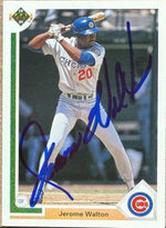 Jerome Walton Signed 1991 Upper Deck Baseball Card - Chicago Cubs #332