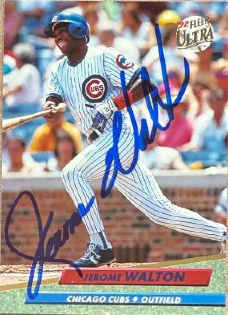 Jerome Walton Signed 1992 Fleer Ultra Baseball Card - Chicago Cubs #184