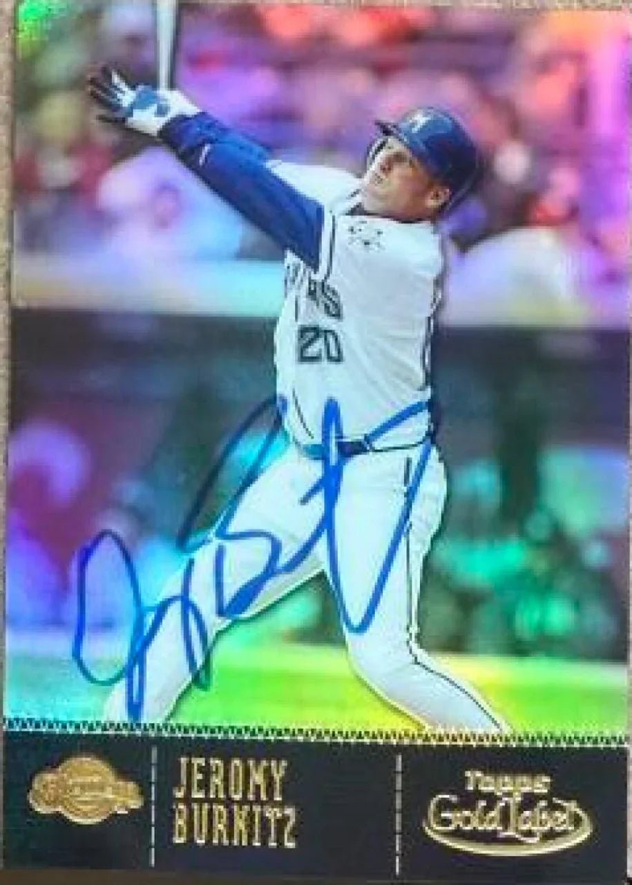 Jeromy Burnitz Signed 2001 Topps Gold Label Baseball Card - Milwaukee Brewers