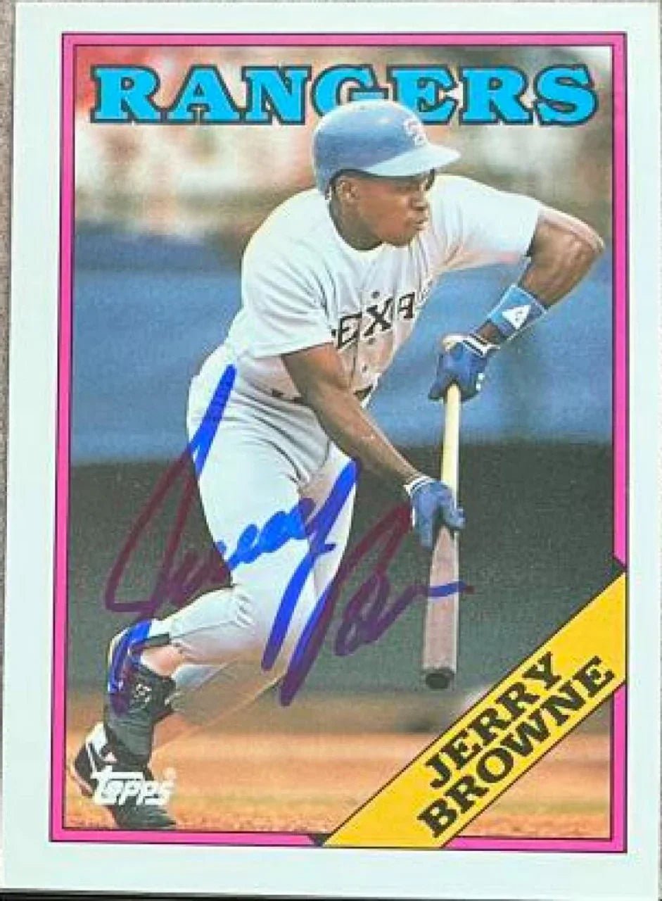 Jerry Browne Signed 1988 Topps Tiffany Baseball Card - Texas Rangers