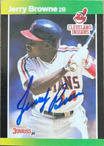 Jerry Browne Signed 1989 Donruss Baseball's Best Baseball Card - Cleveland Indians