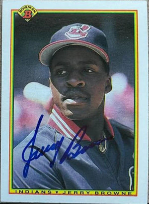 Jerry Browne Signed 1990 Bowman Baseball Card - Cleveland Indians