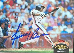 Jerry Browne Signed 1992 Stadium Club Baseball Card - Cleveland Indians