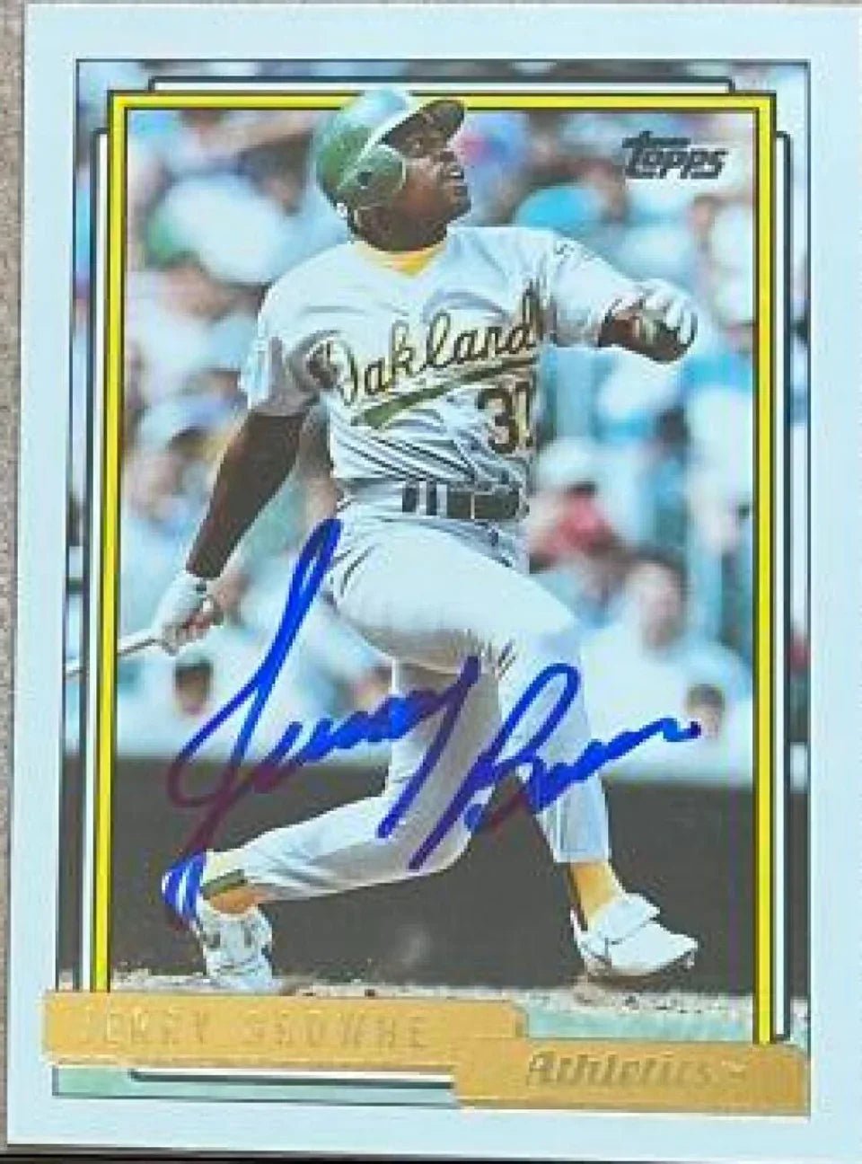 Jerry Browne Signed 1992 Topps Gold Traded Baseball Card - Oakland A's
