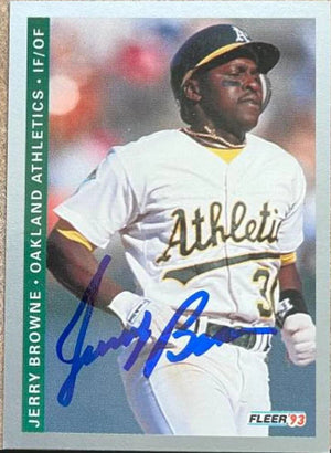 Jerry Browne Signed 1993 Fleer Baseball Card - Oakland A's