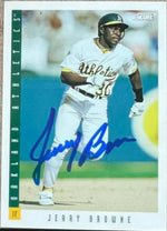 Jerry Browne Signed 1993 Score Baseball Card - Oakland A's