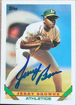 Jerry Browne Signed 1993 Topps Baseball Card - Oakland A's