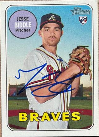 Jesse Biddle Signed 2018 Topps Heritage Baseball Card - Atlanta Braves - PastPros