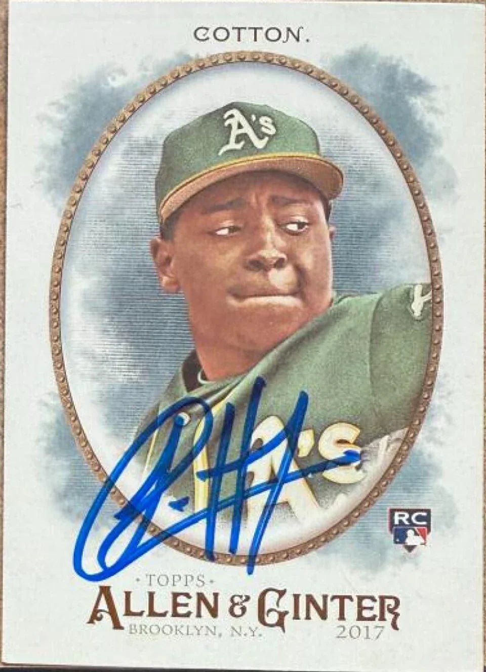 Jharel Cotton Signed 2017 Allen & Ginter Baseball Card - Oakland A's