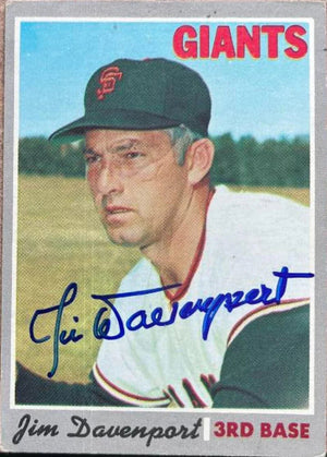 Jim Davenport Signed 1970 Topps Baseball Card - San Francisco Giants - PastPros