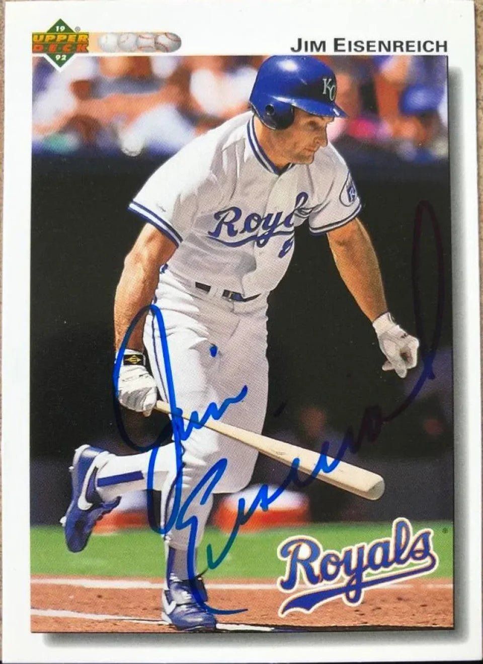 Jim Eisenreich Signed 1992 Upper Deck Baseball Card - Kansas City Royals