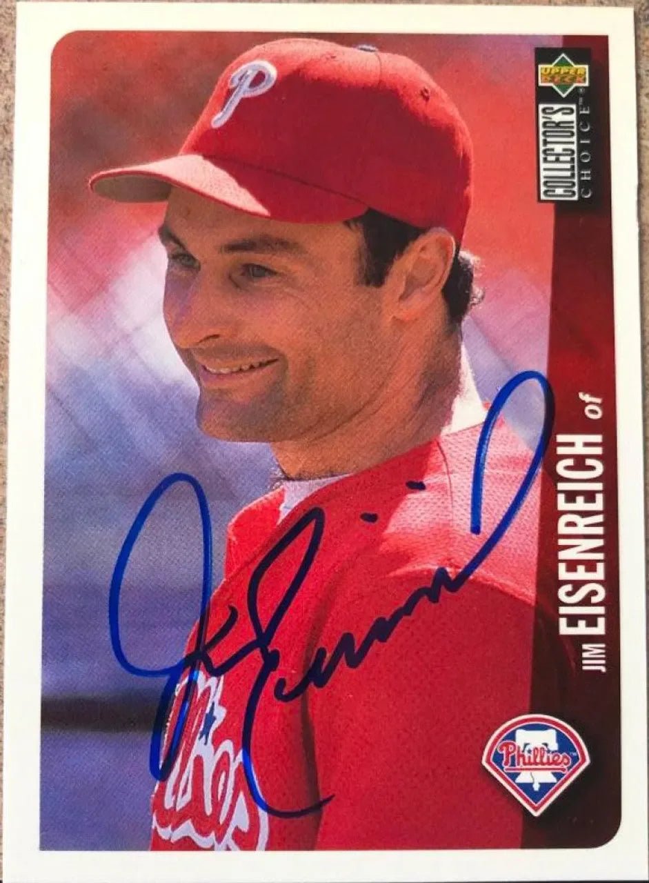 Jim Eisenreich Signed 1996 Collector's Choice Baseball Card - Philadelphia Phillies