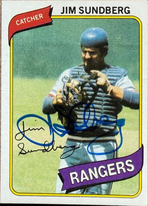 Jim Sundberg Signed 1980 Topps Baseball Card - Texas Rangers #530