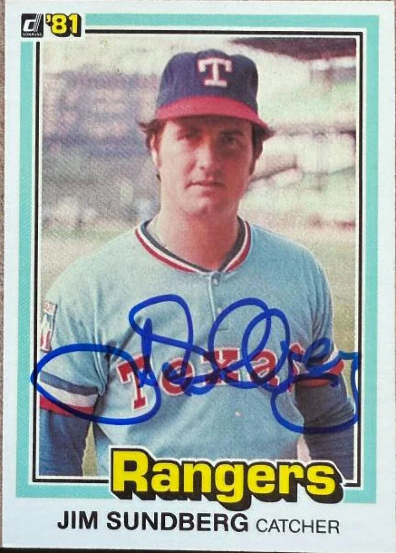 Jim Sundberg Signed 1981 Donruss Baseball Card - Texas Rangers #385