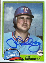 Jim Sundberg Signed 1981 Topps Baseball Card - Texas Rangers #95