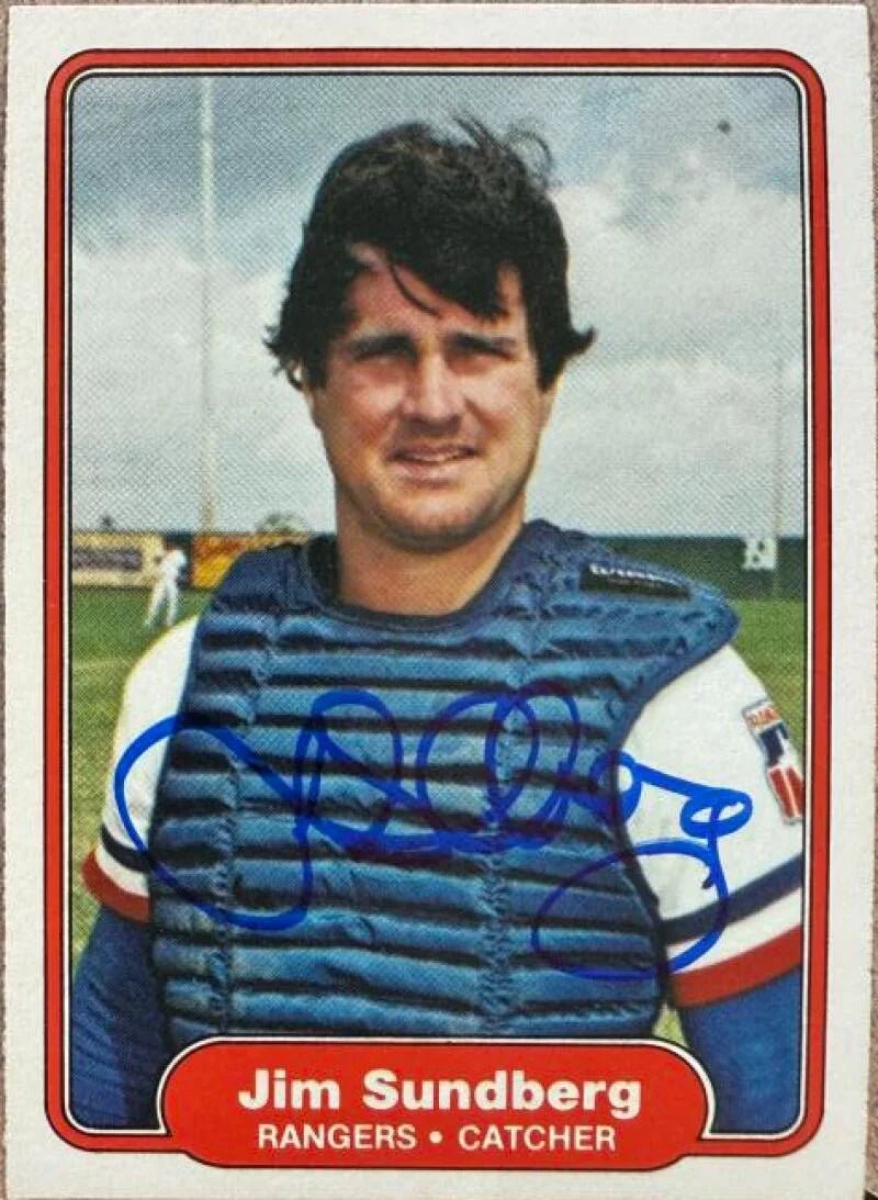 Jim Sundberg Signed 1982 Fleer Baseball Card - Texas Rangers #332